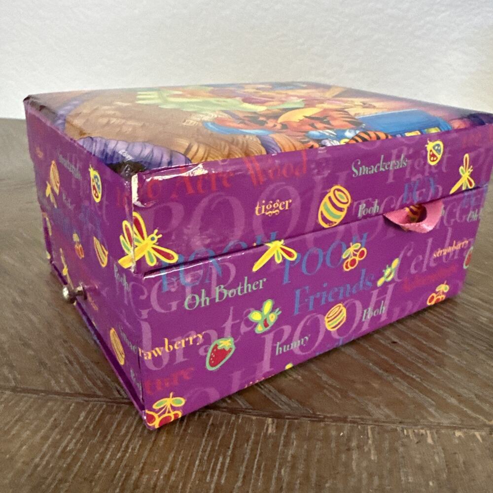 Winnie The Pooh & Friends Square Storage‎ Jewelry Gift Box Vintage Y2K Purple - Picture 4 of 13